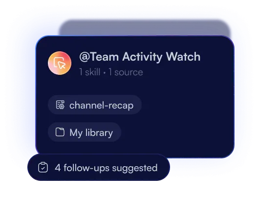 Team Activity Watch: its skills, its sources and what it hands over