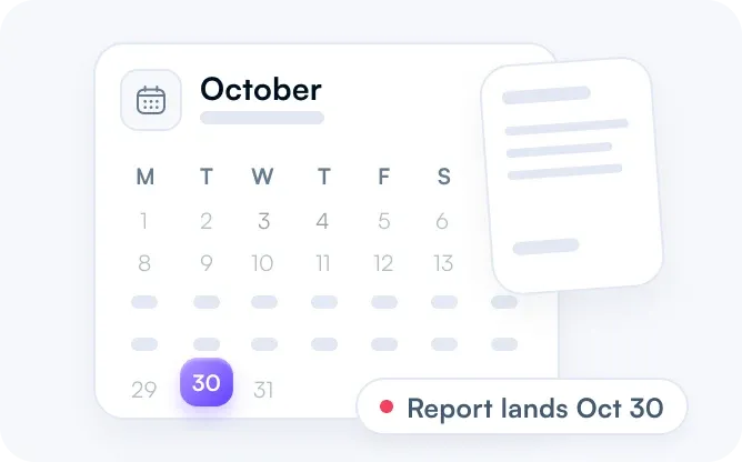 A calendar where the outlet report lands on October 30